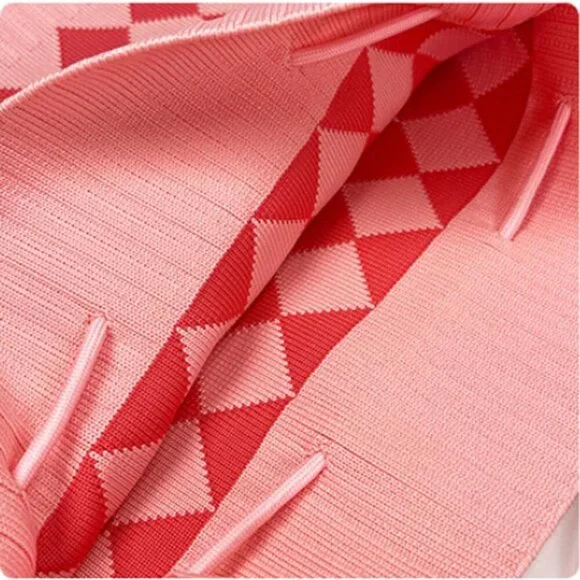 Women Knit Bucket Bag Lightweight Shoulder Crossbody Purse Stylish Trendy - Picture 4 of 8